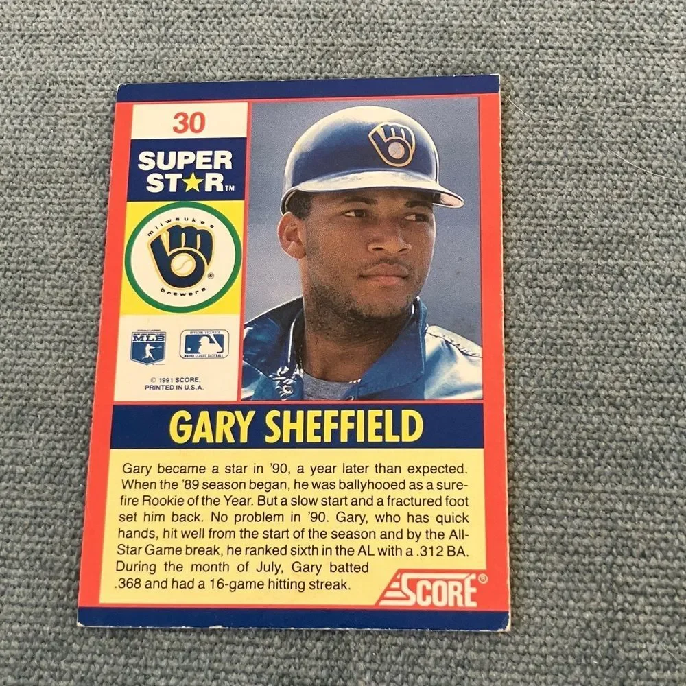 1991 Score Milwaukee Brewers Baseball Card Trading Card